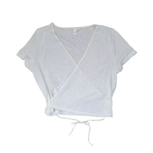 Bali Collection Canada Wrap Top Satin Trim Size Large